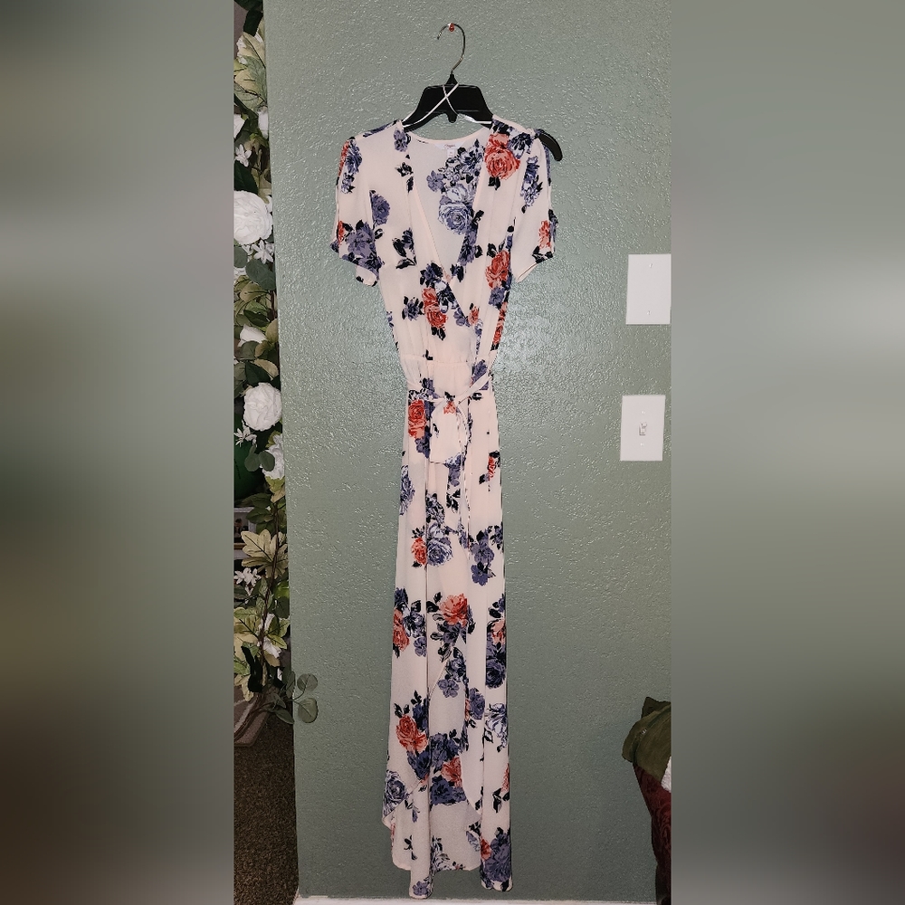 Floral pink and blue junior dress - New